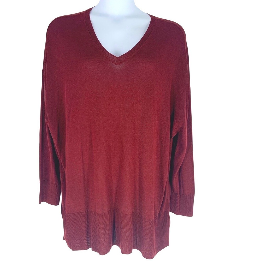 Worthington Woman 3X Burgundy Lightweight Sweater Tunic Dress